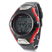 Мужская EL Стиль Резиновые Цифровая автоматическая наручные часы со счетчиком калорий и Heart Rate Monitor (серый)