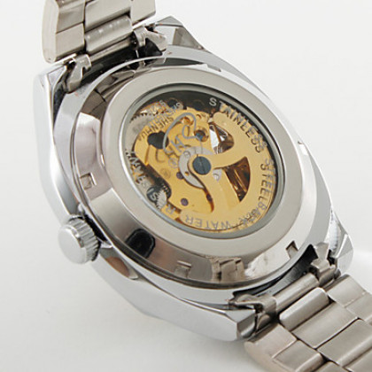 Мужская эллиптическом случае стиль сплава аналогового механических наручных часов (серебро)