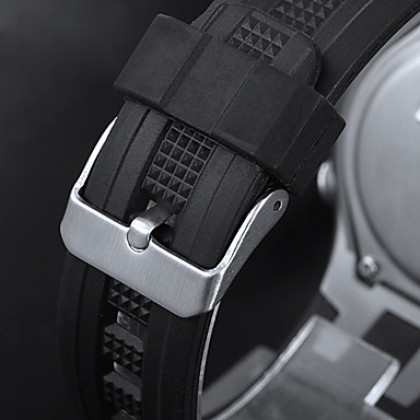 Мужская Heart Rate Monitor Rubber Band Цифровой автоматической наручные часы с груди Band (черные полосы)