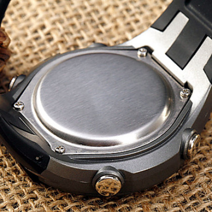 Мужская Heart Rate Monitor Rubber Band Цифровой автоматической наручные часы с груди Band (черные полосы)