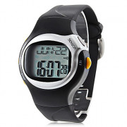 Мужская Heart Rate Monitor счетчик калорий Стиль Цифровая автоматическая Резиновые наручные часы (черный)