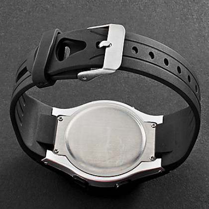 Мужская Heart Rate Monitor Стиль Резиновые Цифровая автоматическая наручные часы с Electro люминесцентные (черный)