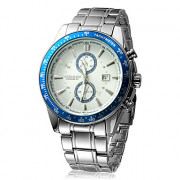Мужская Круглый циферблат серебро Стальной браслет кварцевые аналоговые наручные часы (разных цветов)