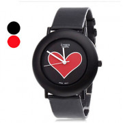 Мужская любовь Стиль PU аналогового кварцевые наручные часы (черный)