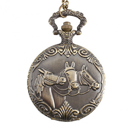 Мужская лошадь сплава аналогового карман кварцевые часы (бронза)