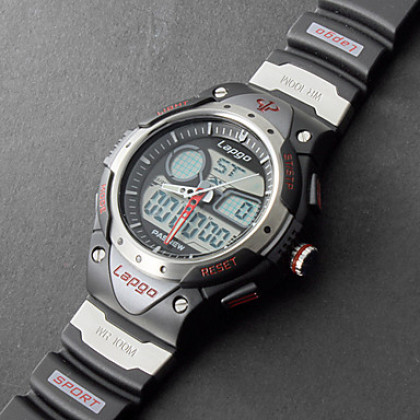 Мужская Многофункциональный аналого-цифрового набора силиконовой лентой наручные часы (разных цветов)