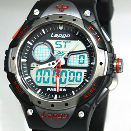Мужская Многофункциональный аналого-цифрового набора силиконовой лентой наручные часы (разных цветов)