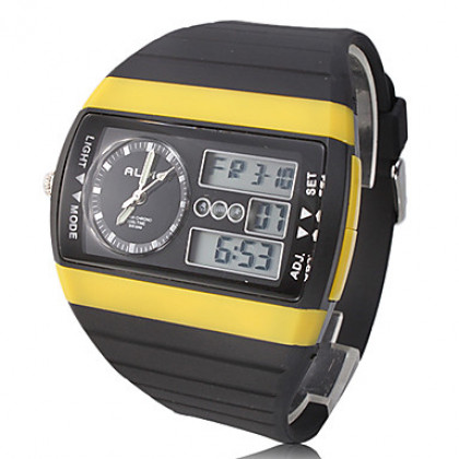Мужская Многофункциональный аналого-цифрового площади набора Rubber Band наручные часы (разных цветов)