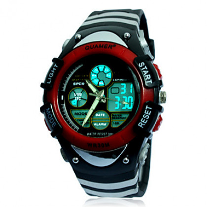 Мужская Многофункциональный аналого-цифрового Rubber Band Спортивные наручные часы (разных цветов)