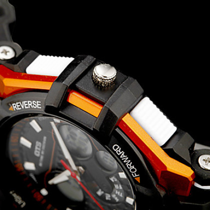 Мужская многофункциональный аналого-цифровой набор круглый резиновый ремешок кварцевые наручные часы (разных цветов)