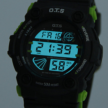 Мужская Многофункциональный цифровой Резиновая лента Спортивный наручные часы (разных цветов)
