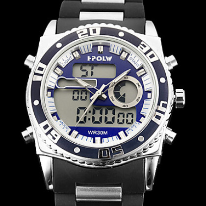 Мужская Многофункциональный Военный стиль сталь круглый циферблат аналогового Группа ABS-цифровые наручные часы (разных цветов)