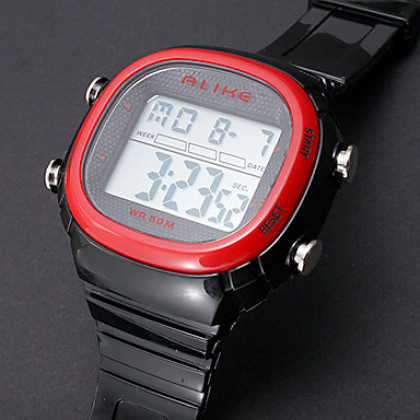 Мужская Многофункциональный ЖК-цифровой Большие площади набора Rubber Band наручные часы (разных цветов)