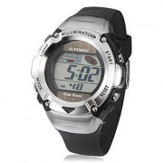 Мужская Многофункциональный ЖК-цифровой набор круглый резиновый ремешок наручные часы