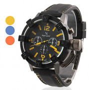 Мужская мода Силиконовые аналоговые кварцевые наручные спортивные часы (черный)