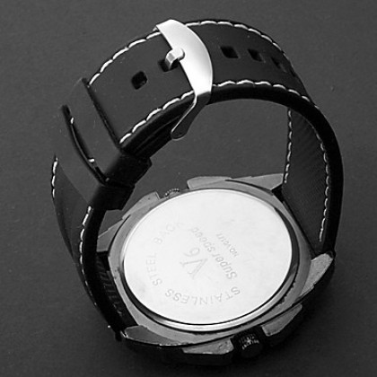Мужская Multi-Движение Кварцевые аналоговые металл Циферблат черный силиконовой лентой наручные часы (2 часовых поясов, Черный)