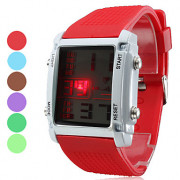 Мужская Multi-функциональный стиль силиконовый светодиодный цифровой наручные часы (разных цветов)