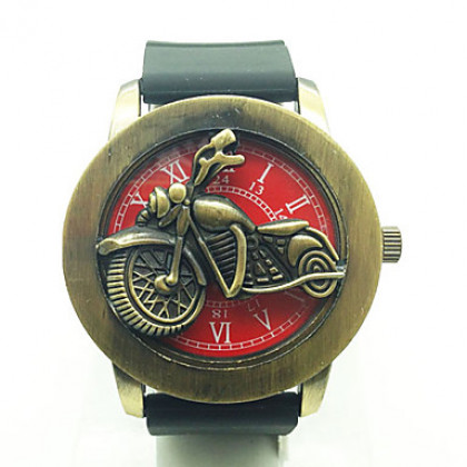 Мужская полые мотоцикла флип стиль силиконовой лентой аналоговые кварцевые наручные часы случайным (бронза) (случайный цвет)