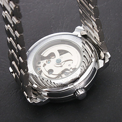 Мужская Полые сталь Стиль Аналоговый Механические наручные часы (серебро)