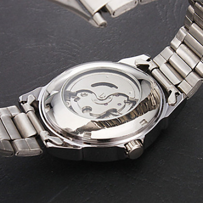 Мужская Полые сталь Стиль Аналоговый Механические наручные часы (серебро)