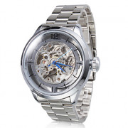 Мужская полые стиле сплава аналогового механические наручные часы (серебро)