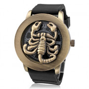 Мужская Полые Царь скорпионов Pattern Флип Стиль силиконовой лентой Кварцевый Повседневная наручные часы (бронза)