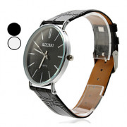 Мужская Простой элегантный дизайн PU аналоговые кварцевые наручные часы (разных цветов)