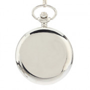Мужская простую обложку серебряного сплава аналоговые кварцевые часы карманные с цепочкой