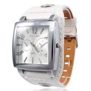 Мужская PU аналоговые кварцевые наручные часы (белый)