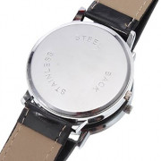 Мужская PU аналоговые кварцевые наручные часы (черный)