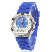 Мужская PU аналоговые кварцевые наручные спортивные часы (Blue)