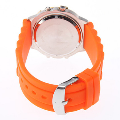 Мужская PU аналоговые кварцевые наручные спортивные часы (Orange)