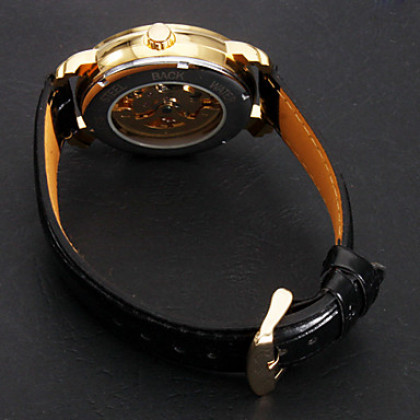 Мужская PU Аналоговый механические наручные часы (черный)