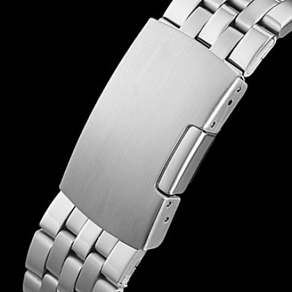 Мужская серебристый корпус из нержавеющей стали аналоговые механические наручные часы (серебро)