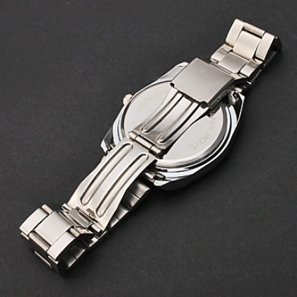 Мужская серебристый корпус кварцевый стали аналоговые наручные часы (разные цвета Dial)
