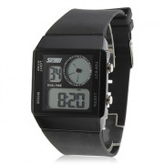 Мужская силиконовые цифровые автоматические наручные часы (черный)
