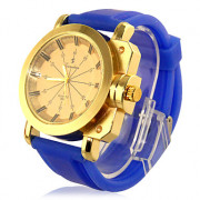 Мужская силиконовой лентой Аналоговые кварцевые наручные часы (синий)