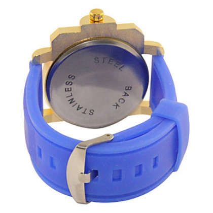 Мужская силиконовой лентой Аналоговые кварцевые наручные часы (синий)