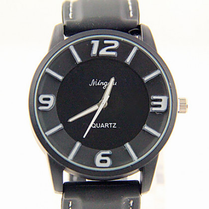 Мужская силиконовой лентой Повседневная Аналоговые кварцевые наручные часы (черный)