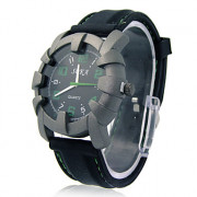 Мужская силиконовой лентой Спорт Аналоговые кварцевые наручные часы (черный)