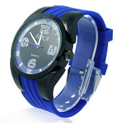 Мужская силиконовой лентой Спорт Аналоговые кварцевые наручные часы (синий)