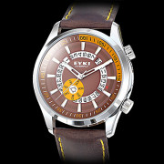 мужская Siliver случай PU Кожаный ремешок аналоговые кварцевые наручные часы (разные цвета)