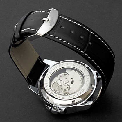 Мужская Silver Корпус PU Аналоговый Авто-механические наручные часы (разные цвета Dial)