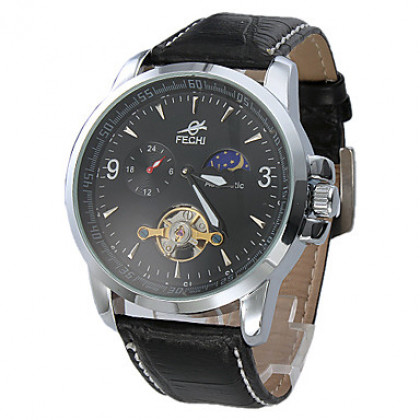 Мужская Silver Корпус PU Аналоговый Авто-механические наручные часы (разные цвета Dial)