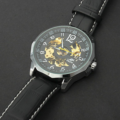 Мужская Silver Корпус PU Механические наручные часы Аналоговые (разных цветов)
