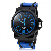 Мужская Синяя шкала холодный цвет силиконовой Аналоговые кварцевые часы спортивные часы