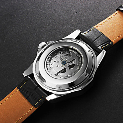 Мужская Солнце и Луна Дизайн PU Аналоговый Авто-механические наручные часы (разные цвета Dial)