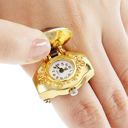 Мужская сплава аналоговые кварцевые часы кольцо (золото)