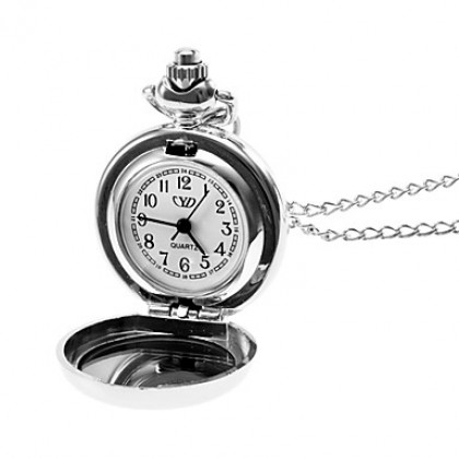 Мужская сплава аналоговые кварцевые часы ожерелье (серебро)