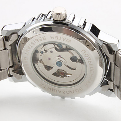 Мужская сплава аналогового Механические наручные часы с гравировкой полые (серебро)
